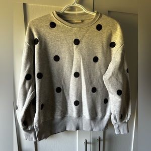 Girls 13-14 Zara Kids Polka Grey dot sweatshirt